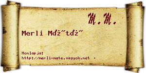 Merli Máté névjegykártya