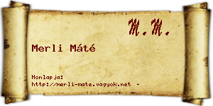 Merli Máté névjegykártya